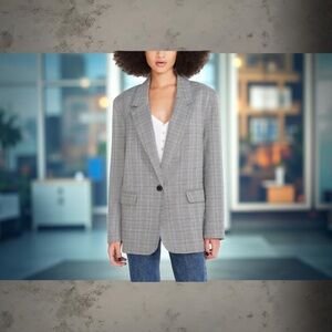 Steve Madden Gray Plaid Women's Blazer Size XL